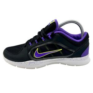 Nike Flex Trainer 4 Shoes Women's 8 Black Purple Yellow Sneakers 643083-009
